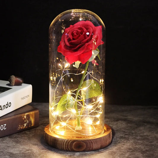 NEW 24K Glass Dome Galaxy Rose Ideal for Mother's Day | Birthday | Anniversary Gift